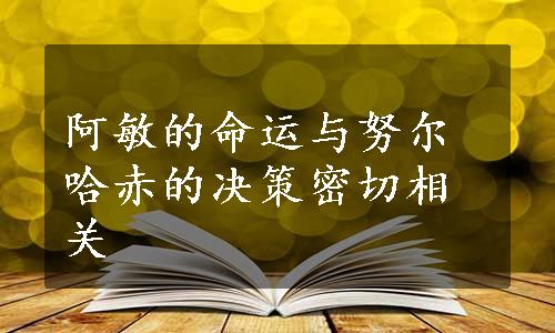 阿敏的命运与努尔哈赤的决策密切相关