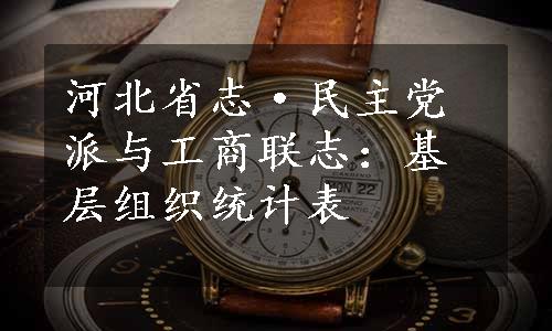 河北省志·民主党派与工商联志：基层组织统计表