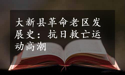 大新县革命老区发展史：抗日救亡运动高潮