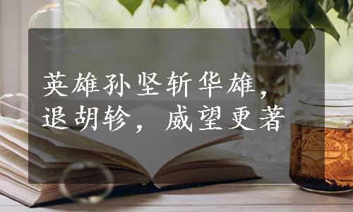 英雄孙坚斩华雄，退胡轸，威望更著