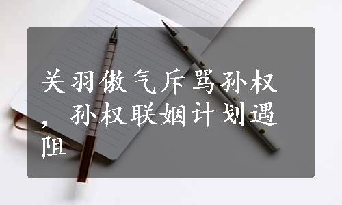 关羽傲气斥骂孙权，孙权联姻计划遇阻