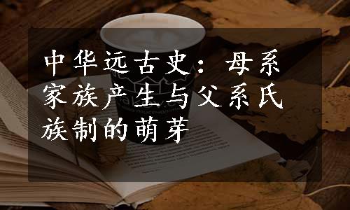 中华远古史：母系家族产生与父系氏族制的萌芽