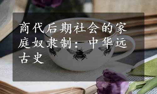 商代后期社会的家庭奴隶制：中华远古史