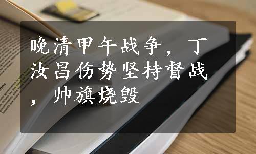 晚清甲午战争，丁汝昌伤势坚持督战，帅旗烧毁