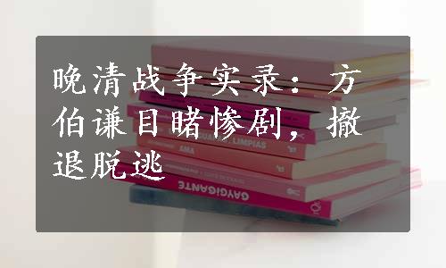 晚清战争实录：方伯谦目睹惨剧，撤退脱逃