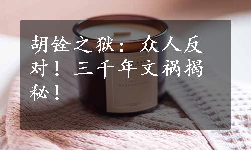 胡铨之狱：众人反对！三千年文祸揭秘！