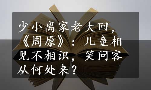 少小离家老大回，《周原》：儿童相见不相识，笑问客从何处来？