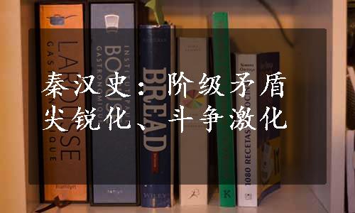 秦汉史：阶级矛盾尖锐化、斗争激化