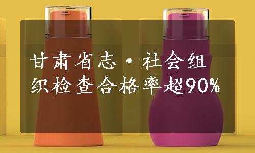 甘肃省志·社会组织检查合格率超90%