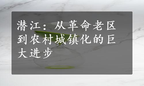 潜江：从革命老区到农村城镇化的巨大进步