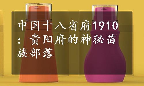 中国十八省府1910：贵阳府的神秘苗族部落