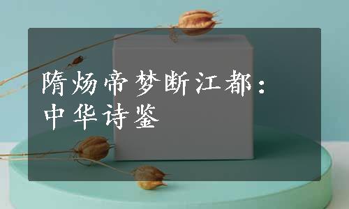 隋炀帝梦断江都：中华诗鉴