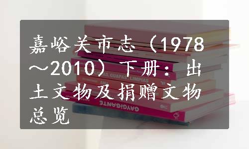 嘉峪关市志（1978～2010）下册：出土文物及捐赠文物总览