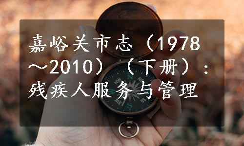 嘉峪关市志（1978～2010）（下册）:残疾人服务与管理