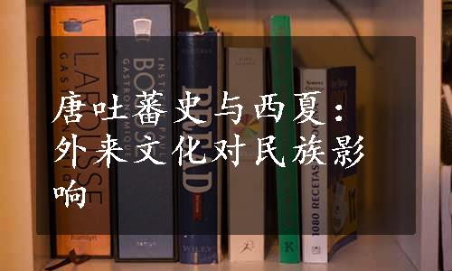 唐吐蕃史与西夏：外来文化对民族影响