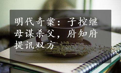 明代奇案：子控继母谋杀父，府知府提讯双方