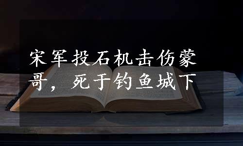 宋军投石机击伤蒙哥，死于钓鱼城下