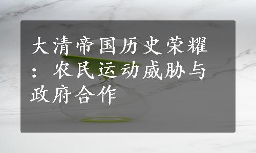 大清帝国历史荣耀：农民运动威胁与政府合作