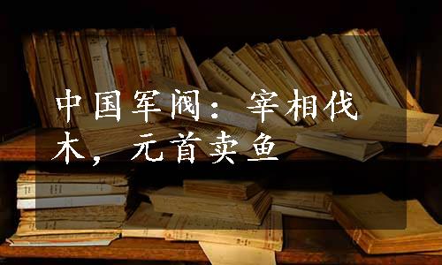 中国军阀：宰相伐木，元首卖鱼