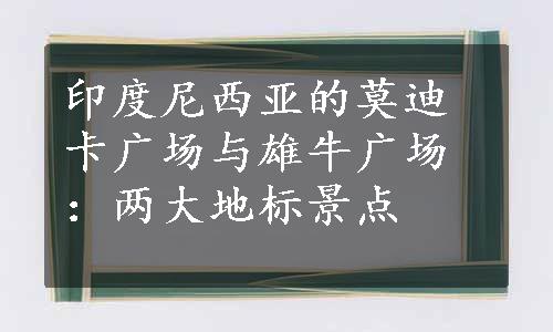 印度尼西亚的莫迪卡广场与雄牛广场：两大地标景点