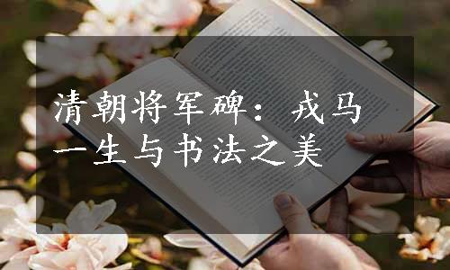 清朝将军碑：戎马一生与书法之美