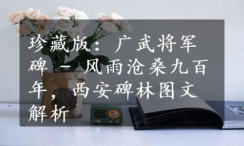 珍藏版：广武将军碑 - 风雨沧桑九百年，西安碑林图文解析