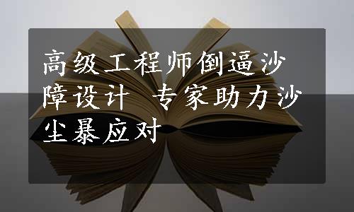 高级工程师倒逼沙障设计 专家助力沙尘暴应对