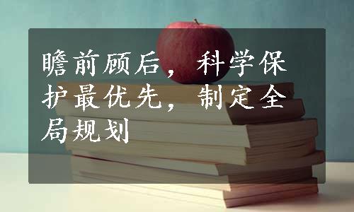 瞻前顾后，科学保护最优先，制定全局规划