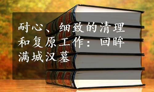 耐心、细致的清理和复原工作：回眸满城汉墓