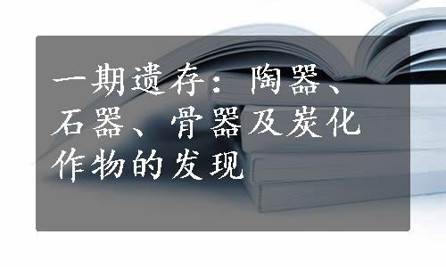 一期遗存：陶器、石器、骨器及炭化作物的发现