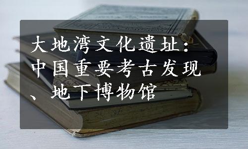 大地湾文化遗址：中国重要考古发现、地下博物馆