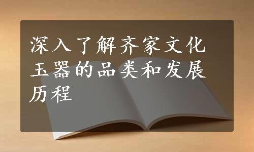 深入了解齐家文化玉器的品类和发展历程