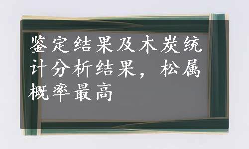 鉴定结果及木炭统计分析结果，松属概率最高