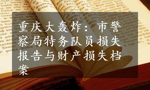 重庆大轰炸：市警察局特务队员损失报告与财产损失档案