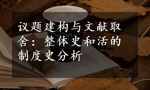 议题建构与文献取舍：整体史和活的制度史分析