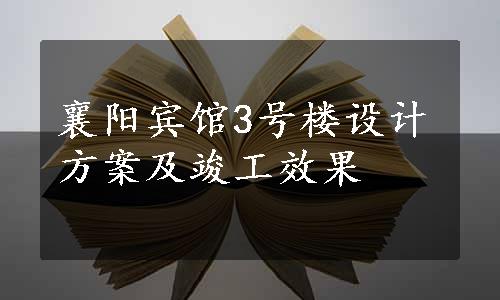 襄阳宾馆3号楼设计方案及竣工效果