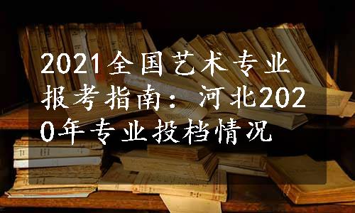 2021全国艺术专业报考指南：河北2020年专业投档情况