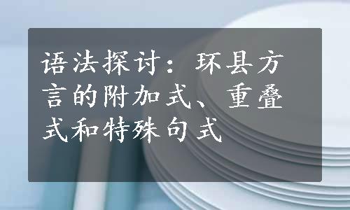 语法探讨：环县方言的附加式、重叠式和特殊句式