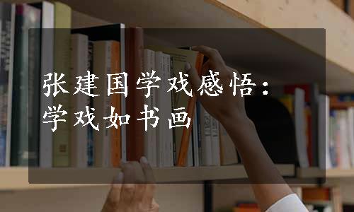 张建国学戏感悟：学戏如书画