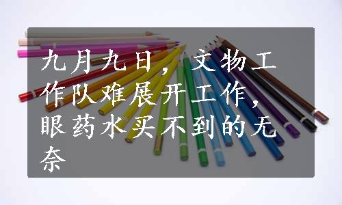 九月九日，文物工作队难展开工作，眼药水买不到的无奈