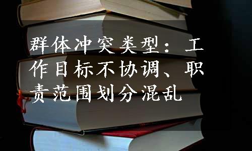 群体冲突类型：工作目标不协调、职责范围划分混乱