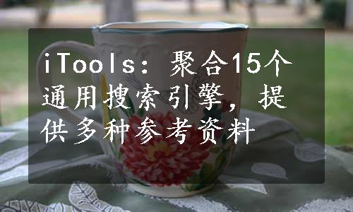 iTools：聚合15个通用搜索引擎，提供多种参考资料