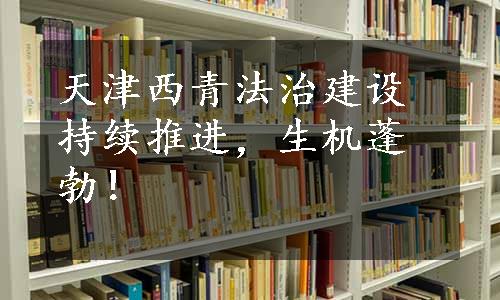 天津西青法治建设持续推进，生机蓬勃！