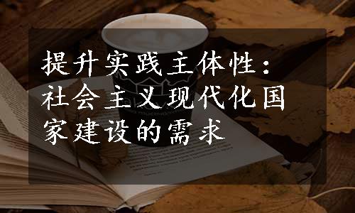 提升实践主体性：社会主义现代化国家建设的需求