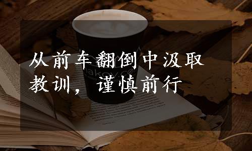 从前车翻倒中汲取教训，谨慎前行