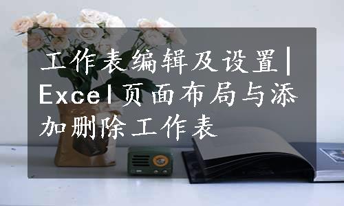 工作表编辑及设置|Excel页面布局与添加删除工作表