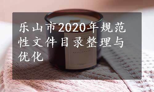 乐山市2020年规范性文件目录整理与优化