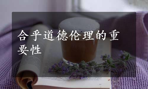 合乎道德伦理的重要性