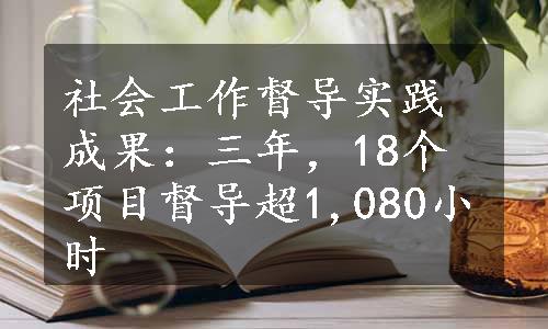 社会工作督导实践成果：三年，18个项目督导超1,080小时