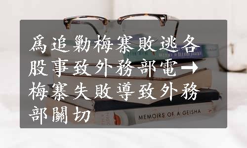 爲追勦梅寨敗逃各股事致外務部電→梅寨失敗導致外務部關切